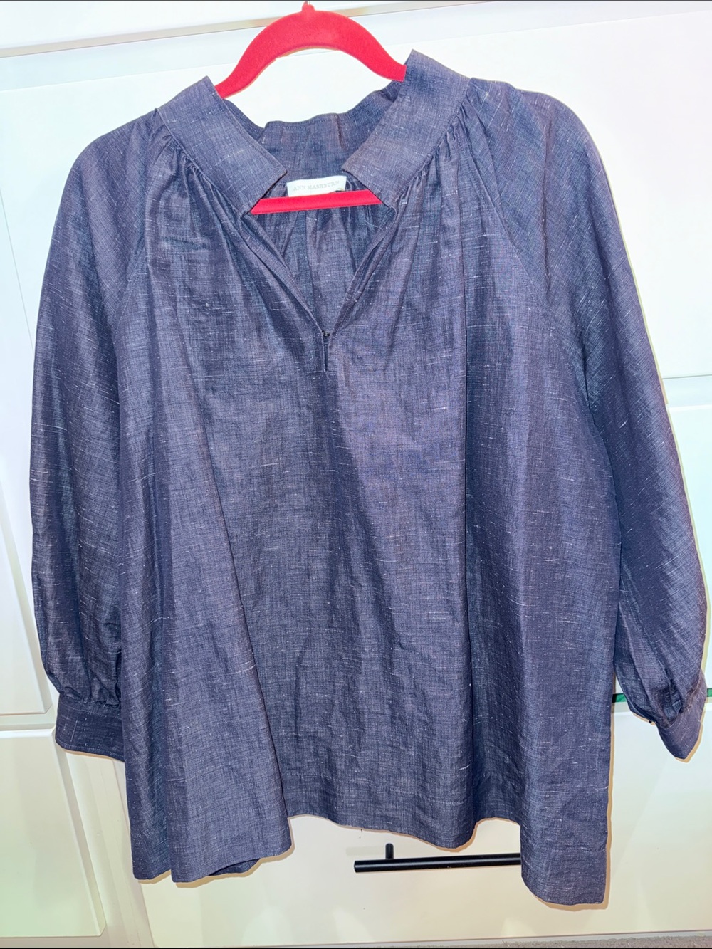 Ann Mashburn Anaya Popover Shirt Indigo Chambray